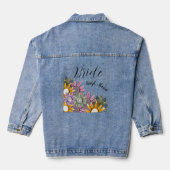 Bruidsmeisje bruid bruiloft cadeau Monogram Denim Jacket (Achterkant)