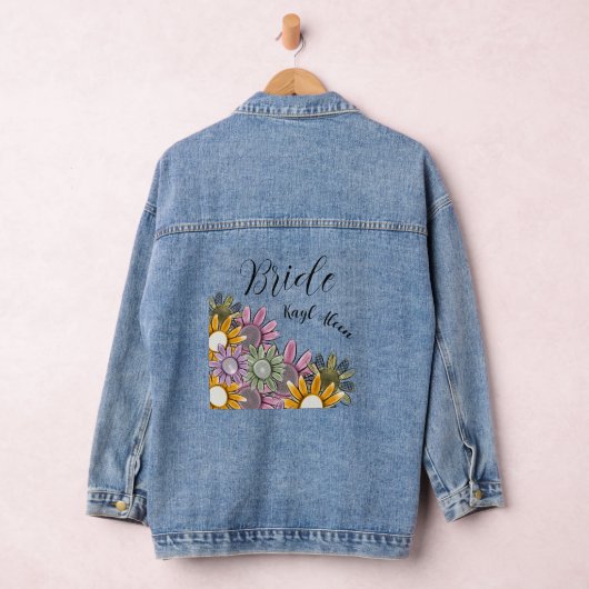 Bruidsmeisje bruid bruiloft cadeau Monogram Denim Jacket (Hangar)