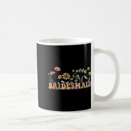 Bruidsmeisje Bruid Ik Doe Crew Wilde Bloemen Bache Koffiemok (Rechts)