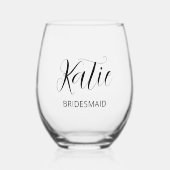 Bruidsmeisje bruids partij bruiloft toast geperson wijnglas zonder voet (Voorkant)