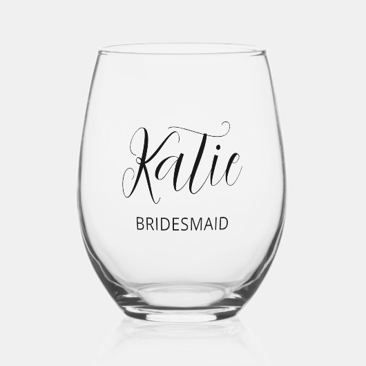 Bruidsmeisje bruids partij bruiloft toast geperson wijnglas zonder voet (Voorkant)