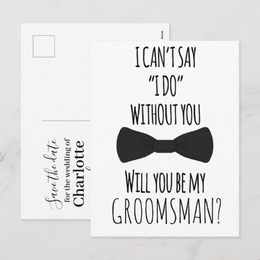 Bruidsmeisje Bruidsjonker Voorstelkaart Wil Je Mij Feestdagenkaart (Voorkant / Achterkant)