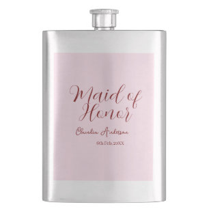 Bruidsmeisje bruidstaart mauve naam datum roze pas flacon
