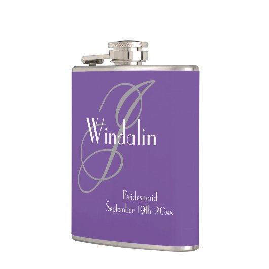 Bruidsmeisje bruiloft cadeau Modern Monogram Chic Heupfles (Links)