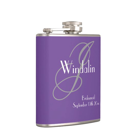 Bruidsmeisje bruiloft cadeau Modern Monogram Chic Heupfles (Rechts)