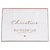 Bruidsmeisje bruiloft dank u met naam groot cadeauzakje (Voorkant)