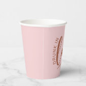 Bruidsmeisje Bruiloft Feest Dronken van Liefde Roz Papieren Bekers (Rechts)