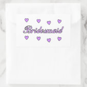 bruidsmeisje bruiloft harten rechthoekige sticker (Tas)