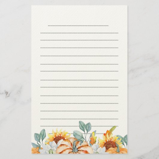 bruidsmeisje bruiloft Herfst thema cadeau Briefpapier (Achterkant)