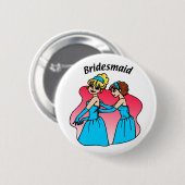 Bruidsmeisje Bruiloft ID Button (Voorkant /achterkant)