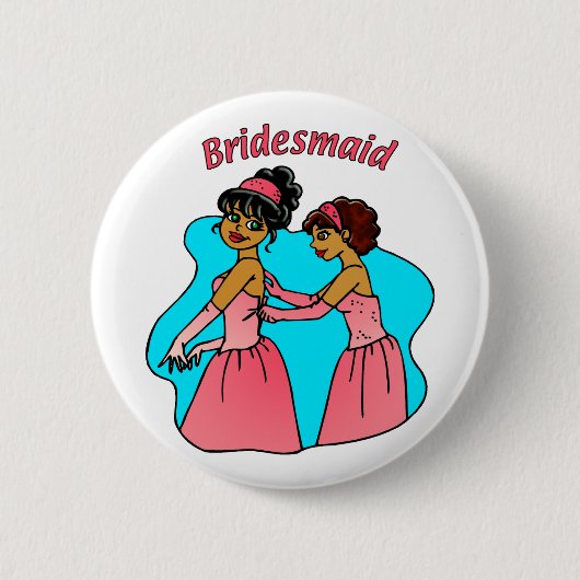 Bruidsmeisje Bruiloft ID Button (Voorkant)
