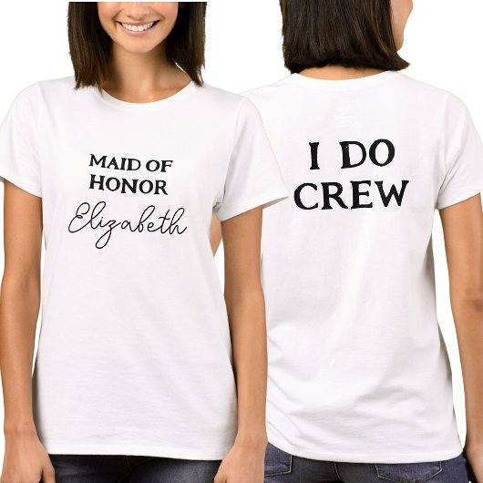 Bruidsmeisje | Bruiloft Ik Doe Bemanning Wit T-shirt