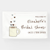 Bruidsmeisje Bruiloft met Koffie Spandoek (Horizontaal)