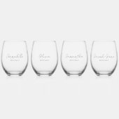 Bruidsmeisje bruiloft moderne wijnglas zonder voet (Voorkant)