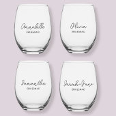 Bruidsmeisje bruiloft moderne wijnglas zonder voet