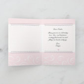 Bruidsmeisje bruiloft mooie roze rozen en harten kaart (Binnen)