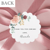 Bruidsmeisje bruiloft roze bloemen eucalyptus beda bedankjes labels