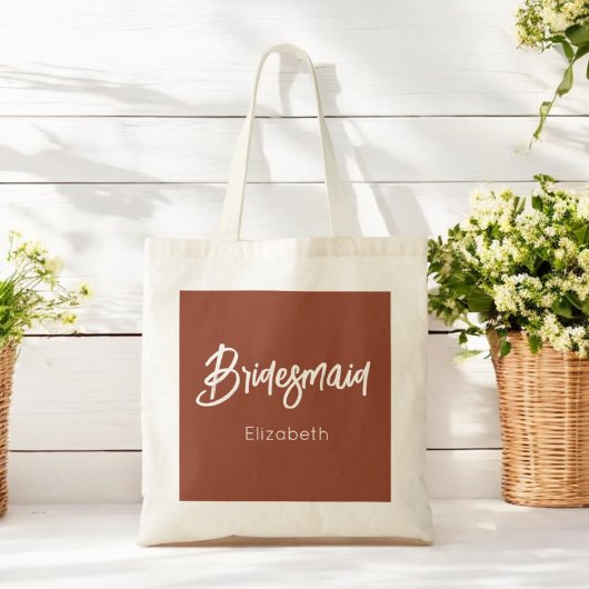 bruidsmeisje bruin terracotta bruiloft Canvas tas