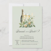 Bruidsmeisje brunch met de bruid champagne bloemst kaart (Voorkant)