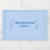 Bruidsmeisje Bubbly Mini Mousserende Wijn Lab Sparkling Wijnetiket (Enkel label)