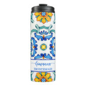 Bruidsmeisje cadeau bruids partij gunsten Majolica Thermosbeker (Voorkant)