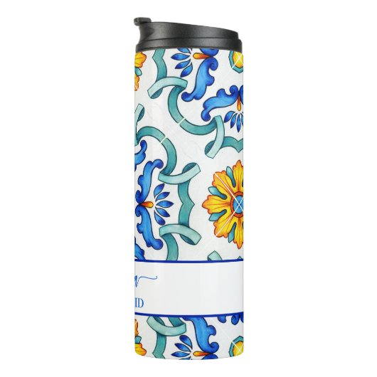 Bruidsmeisje cadeau bruids partij gunsten Majolica Thermosbeker (Geroteerd rechts)