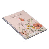 Bruidsmeisje Cadeau Elegant Blush Roze Bloemen Notitieboek (Rechterzijde)