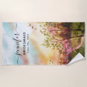 Bruidsmeisje Cadeau - Getuige Gepersonaliseerde Na Strandlaken (Voorkant)