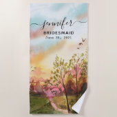 Bruidsmeisje Cadeau - Getuige Gepersonaliseerde Na Strandlaken (Voorkant)