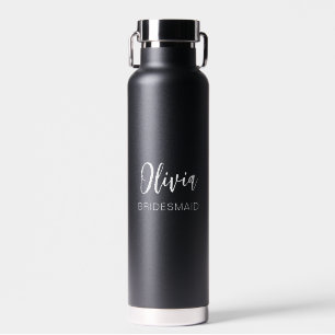 Bruidsmeisje Cadeau Modern Minimalistisch Zwart Waterfles