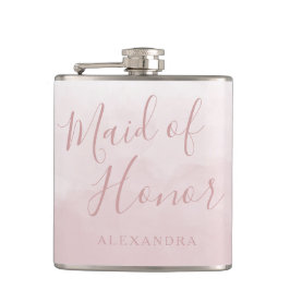 Bruidsmeisje cadeau Roze Roos Bruiloft Heupfles