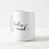 Bruidsmeisje Cadeau, Zwarte Moderne Script Typogra Koffiemok (Voorkant links)