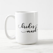 Bruidsmeisje Cadeau, Zwarte Moderne Script Typogra Koffiemok (Links)