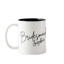 Bruidsmeisje cadeaus | Aangepast zwart modern schr