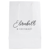 Bruidsmeisje Calligrafie Script Naam Top Custom Medium Cadeauzakje (Achterkant)