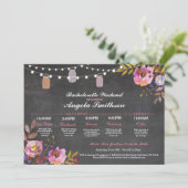 Bruidsmeisje Chalk Koraal Itinerarium Hen Party (Staand voorkant)