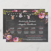 Bruidsmeisje Chalk Koraal Itinerarium Hen Party (Voorkant / Achterkant)