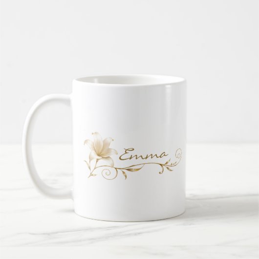 Bruidsmeisje Champagne Goud Lelie Naam Mok (Links)
