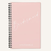 Bruidsmeisje Chic Minimalist Gepersonaliseerde Blu Notitieboek (Voorkant)