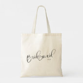 Bruidsmeisje Chic Script Persoonlijke Boodschappen Tote Bag (Achterkant)