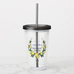 Bruidsmeisje Citroen Blauwe Italiaanse Bruiloft Na Acryl Drinkbeker