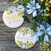 Bruidsmeisje Citroen Bruiloft Feest Speld op Knoop Ronde Button 5,7 Cm