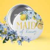 Bruidsmeisje Citroen Bruiloft Feest Speld op Knoop Ronde Button 5,7 Cm