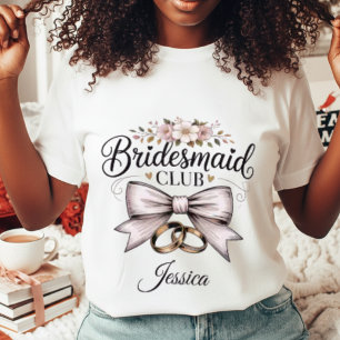 Bruidsmeisje Club Coquette Bloem Boog Trouwfeest Tri-Blend Shirt