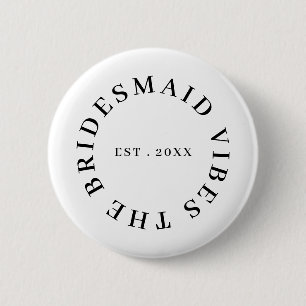 Bruidsmeisje Club Modern Bachelorette Design Ronde Button 5,7 Cm