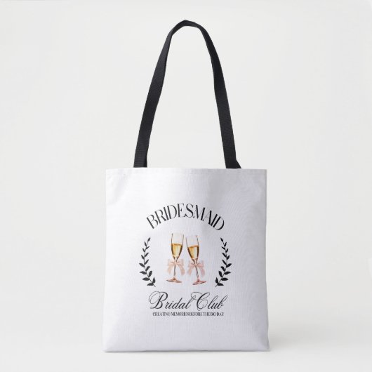 Bruidsmeisje Coquette Roze Strik Moderne Tote Tote Bag (Voorkant)