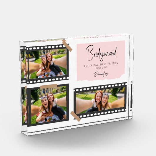 Bruidsmeisje Custom Photo Collage Bachelorette Fotoblokken (Links)