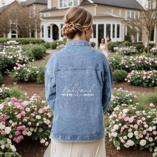 Bruidsmeisje Custom Vrouwen Jas Denim Jacket (Huwelijk Achterkant)