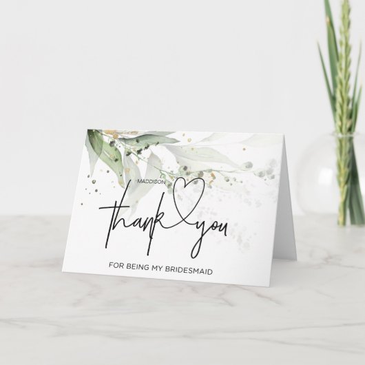 Bruidsmeisje Dank Geschenk Trouw Bruidsfeest Kaart (Voorkant)