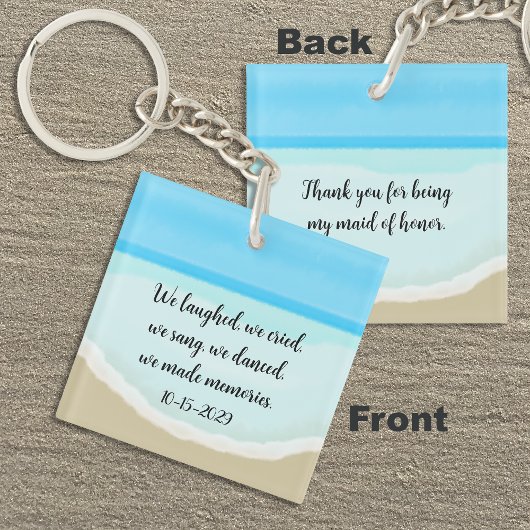 Bruidsmeisje Dank Je Beach Sleutelhanger
